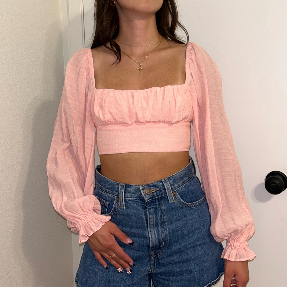 Princess Polly Light Pink Crop Top